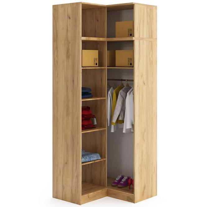Rohová Skriňa Sorento craft zlatá/čierna,3