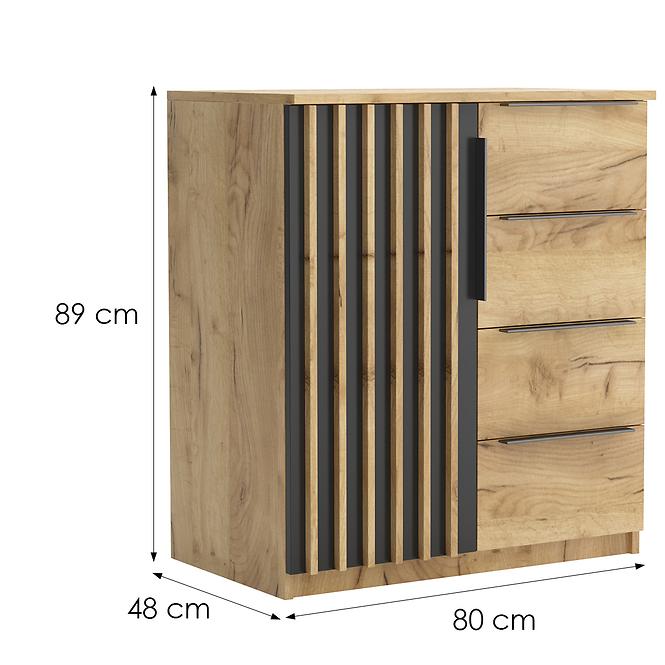 Komoda Sorento I Craft zlatá/čierna