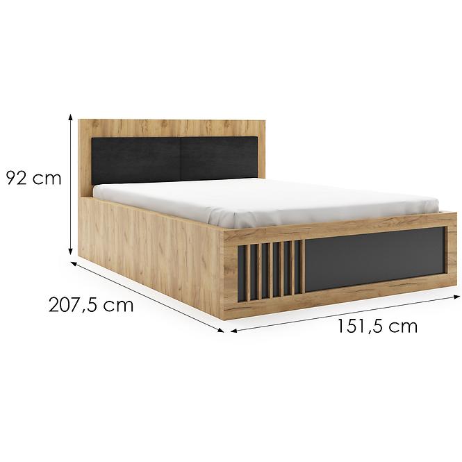 Posteľ Sorento 140x200 Craft Zlato/čierna