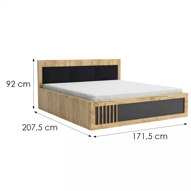 Posteľ Sorento 160x200 Craft Zlato/čierna
