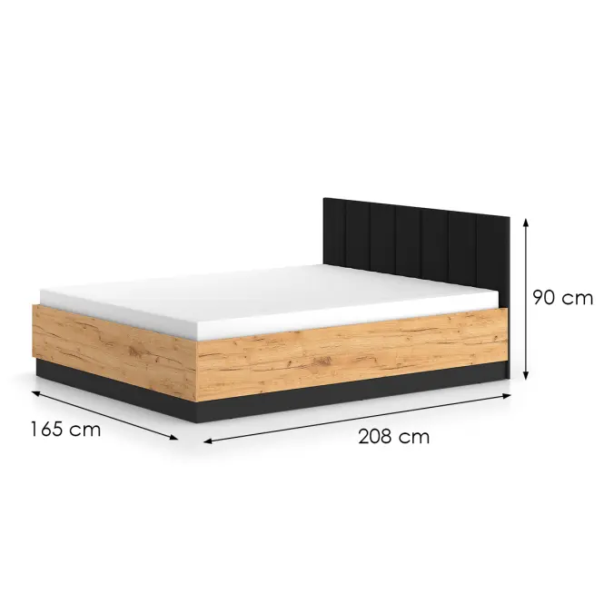 Posteľ s výklopným mechanizmom Urso 1401 dub Craft zlatý/čierna,2