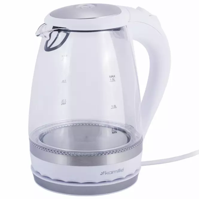 Sklenená rýchlovarná kanvica 1,5l 2200w (biela)