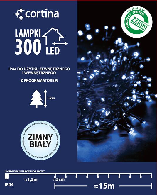 Vianočné svetielka 610/21/LED cw300l zew. Tran +program,3
