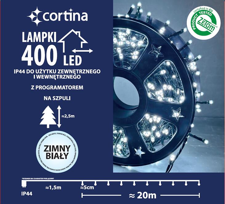 Vianočné svetielka 616/21/LED cw400l zew. Tran +program,2