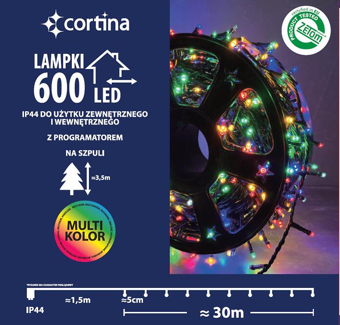 Vianočné svetielka 626/21/LED multi600l zew. Tran +program,3