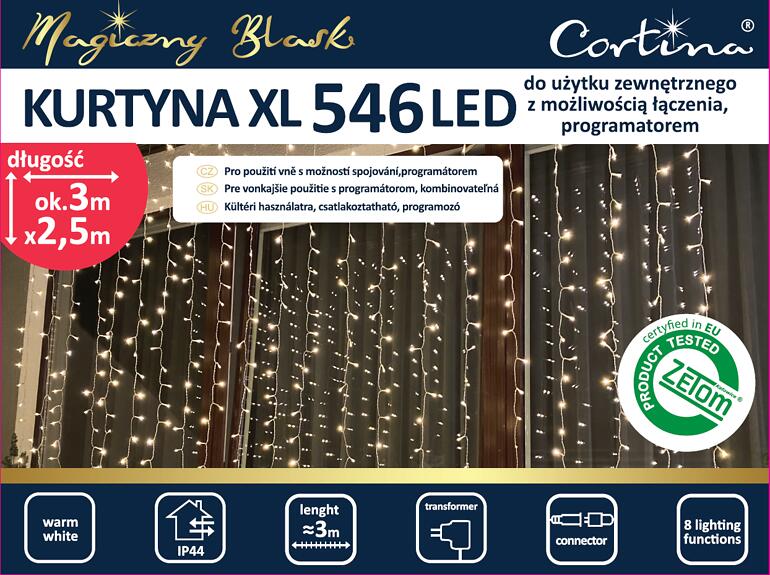 Svetelná clona 107/20/LED xl 546l zew. Tran+gniaz+ program,5