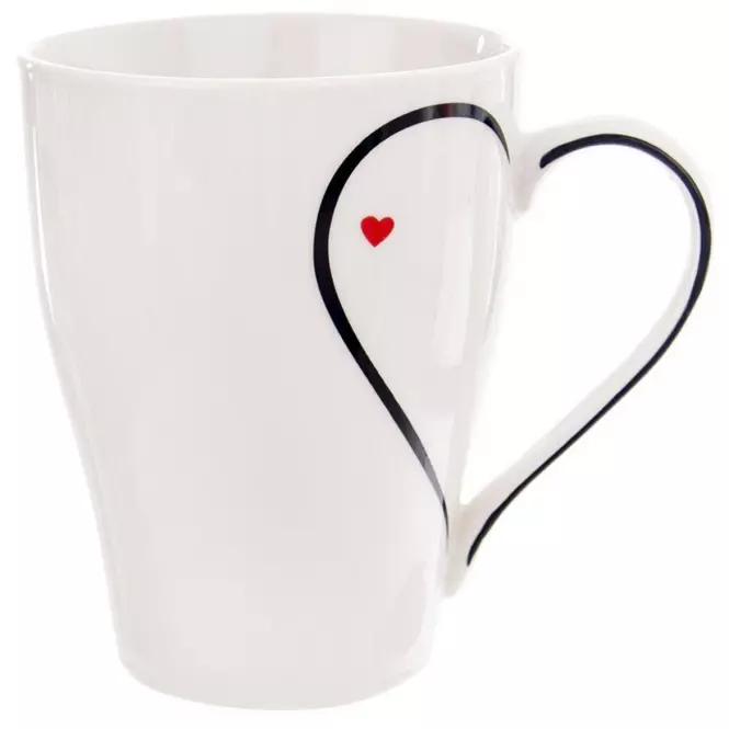 Porcelánový hrnček 0,38l, duo srdce
