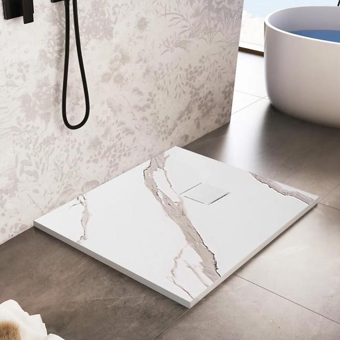 Vanička štvorcová Magnum Carrara White 90x90x2,5 Rea K7005