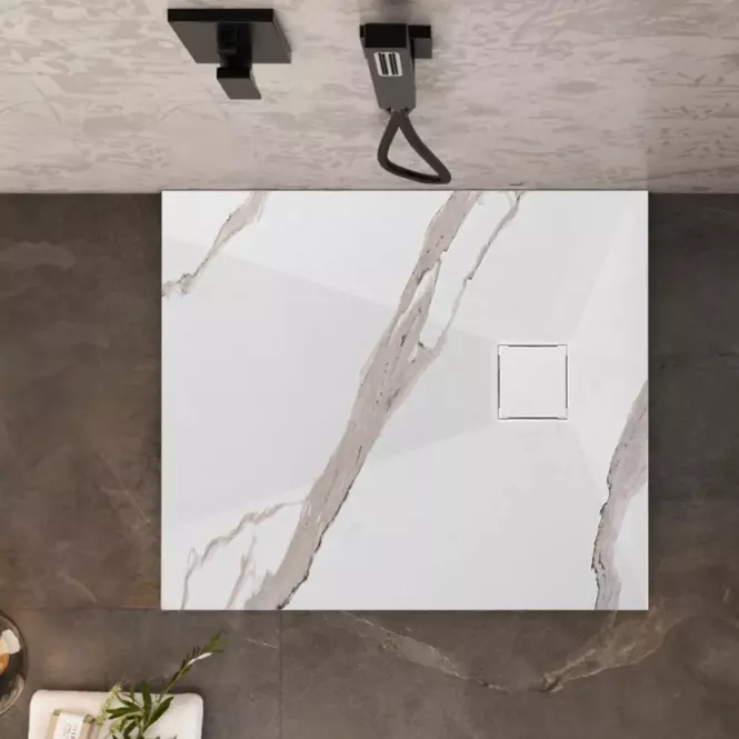 Vanička štvorcová Magnum Carrara White 90x90x2,5 Rea K7005