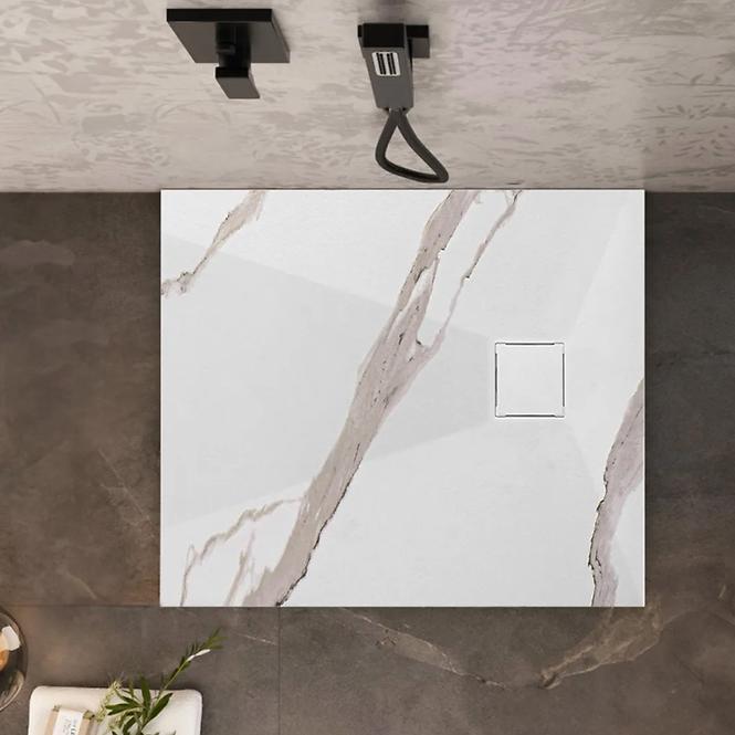 Vanička štvorcová Magnum Carrara White 90x90x2,5 Rea K7005