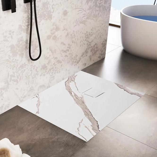 Vanička štvorcová Magnum Carrara White 90x90x2,5 Rea K7005
