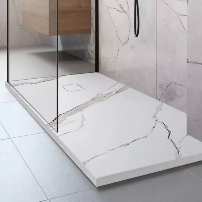Vanička štvorcová Magnum Carrara White 90x90x2,5 Rea K7005
