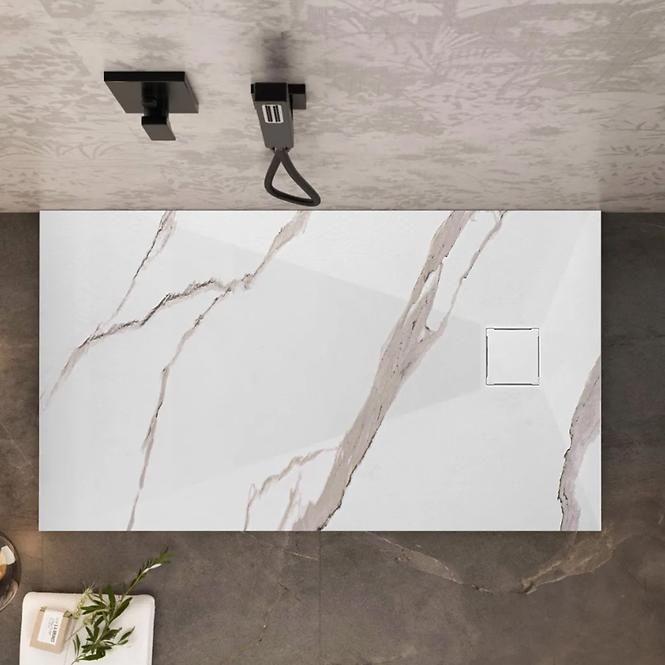 Vanička obdĺžniková Magnum Carrara White 90x120x2,5 Rea K7006