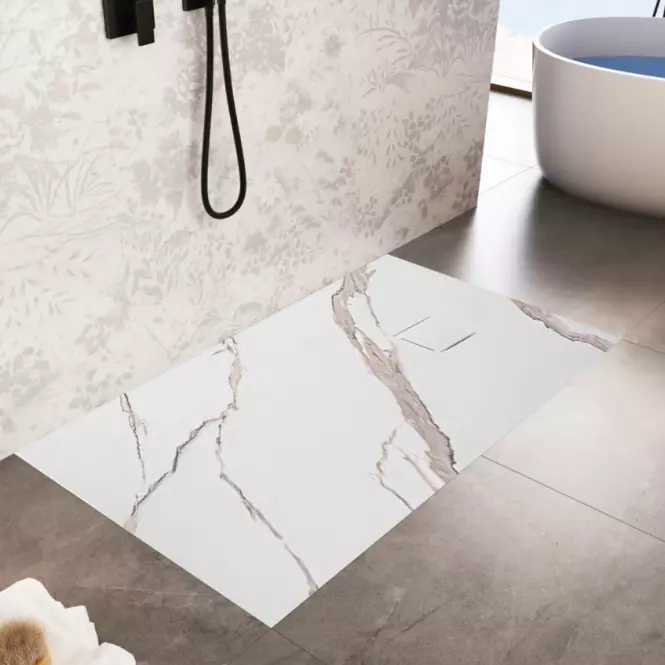 Vanička obdĺžniková Magnum Carrara White 90x120x2,5 Rea K7006