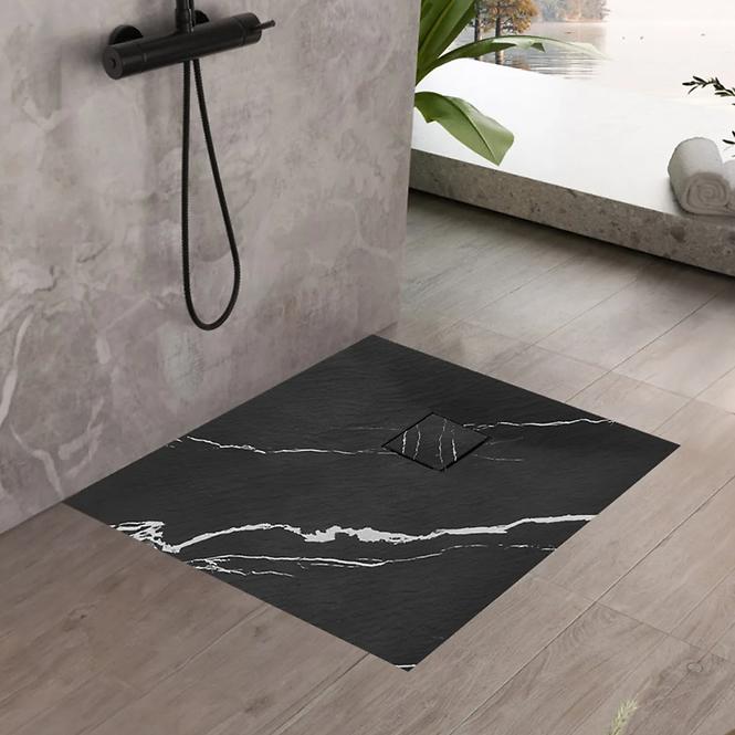 Vanička štvorcová Magnum Carrara Black 90x90x2,5 Rea K7008