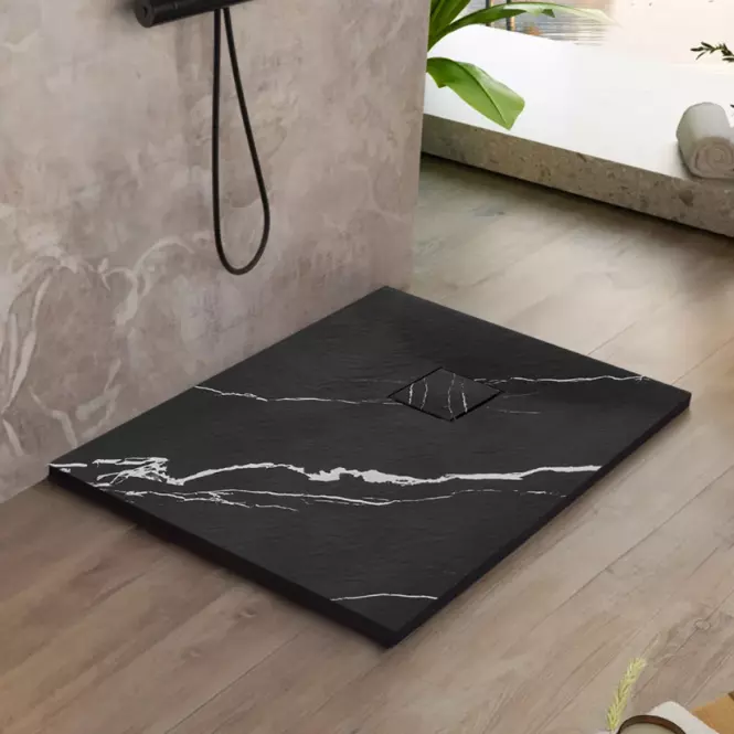 Vanička štvorcová Magnum Carrara Black 90x90x2,5 Rea K7008,5