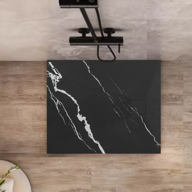Vanička štvorcová Magnum Carrara Black 90x90x2,5 Rea K7008