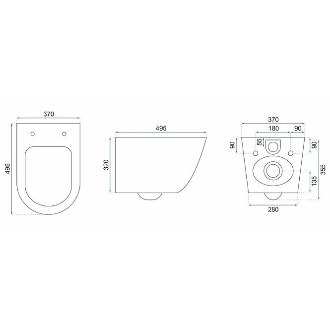 Závesná WC misa Carlos duroplast/Flat/Zm Nature Marble,6