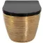 Závesná WC misa Carlo Mini Riml duroplast/Flat/Zm Brush Gold/Black,2