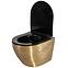 Závesná WC misa Carlo Mini Riml duroplast/Flat/Zm Brush Gold/Black,4