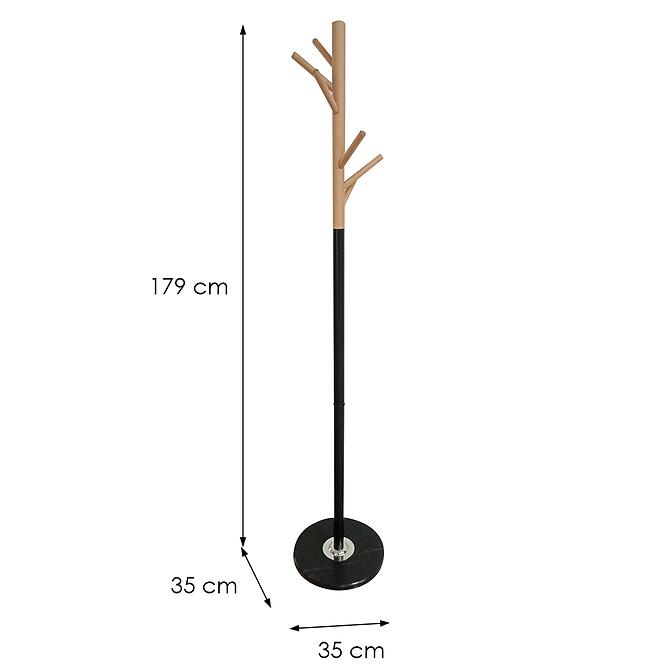 Vešiak Kovový 9463 Wooden čierna/prírodná