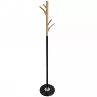 Vešiak Kovový 9463 Wooden Čierna/Prirodzené