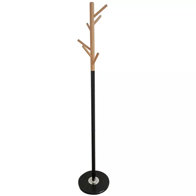 Vešiak Kovový 9463 Wooden Čierna/Prirodzené