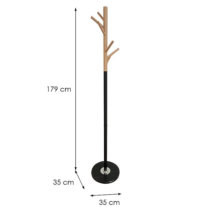 Vešiak Kovový 9463 Wooden Čierna/Prirodzené