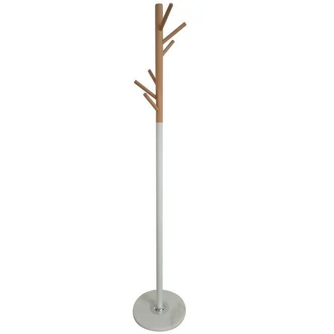 Vešiak kovový 9464 Wooden biela/prírodná