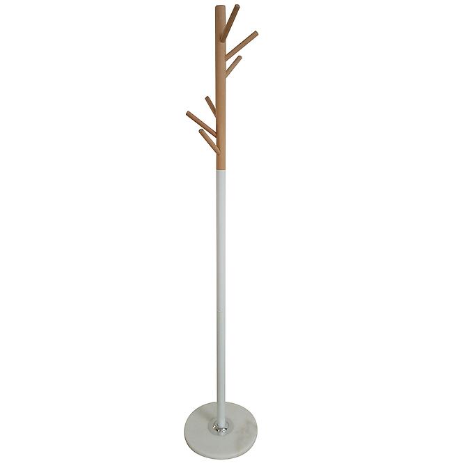 Vešiak kovový 9464 Wooden biela/prírodná,2