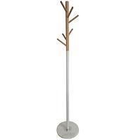 Vešiak kovový 9464 Wooden Biela/Prirodzené