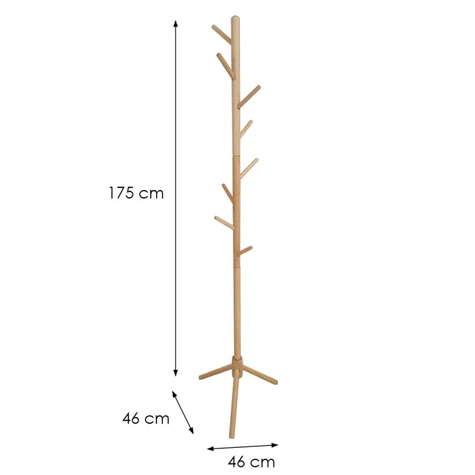 Drevený vešiak 9462 Wooden prírodný,3