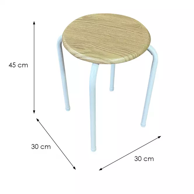Taburetka DR-N-657 Axel 10895 biela/prirodzené