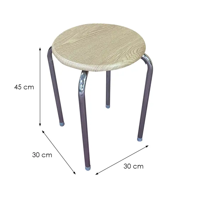 Taburetka DR-N-657 Axel 10896 chróm/prírodná