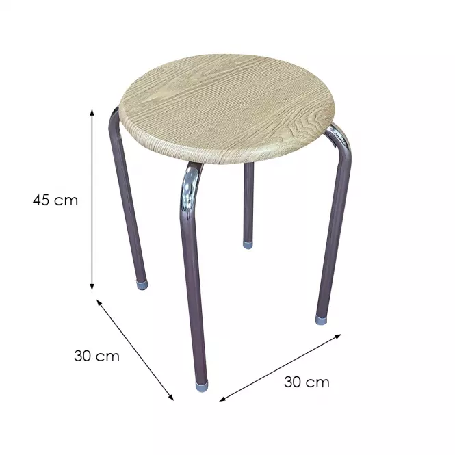 Taburetka DR-N-657 Axel 10896 chróm/prirodzené