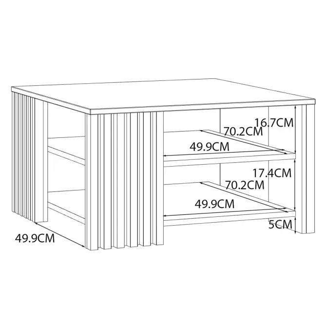 Konferenčný stolík 80x80 Zaandam dub artisan/biały