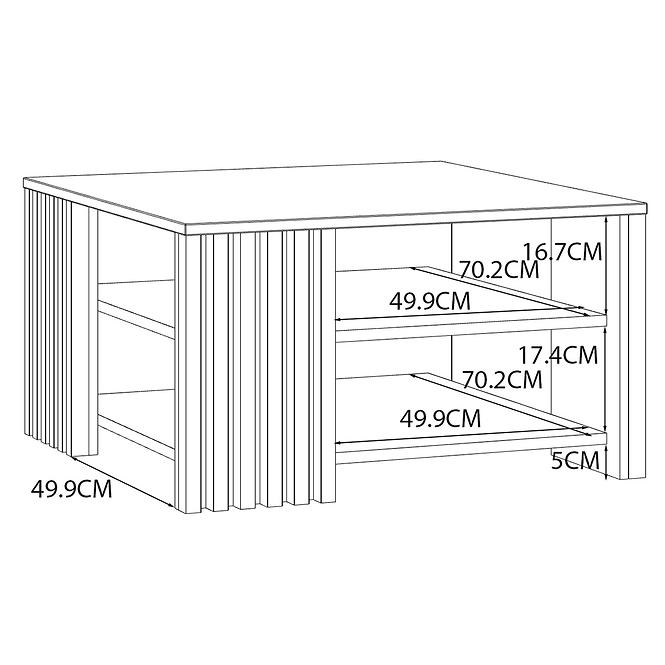 Konferenčný stolík 80x80 Zaandam dub artisan/biały