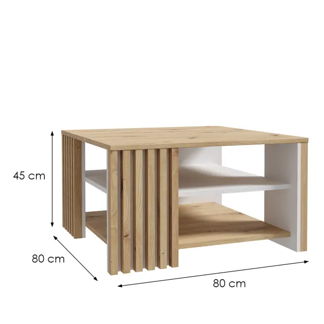 Konferenčný stolík 80x80 Zaandam dub artisan/biely,2