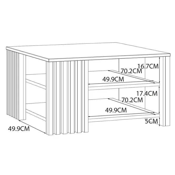 Konferenčný stolík 80x80 Zaandam dub artisan/biely