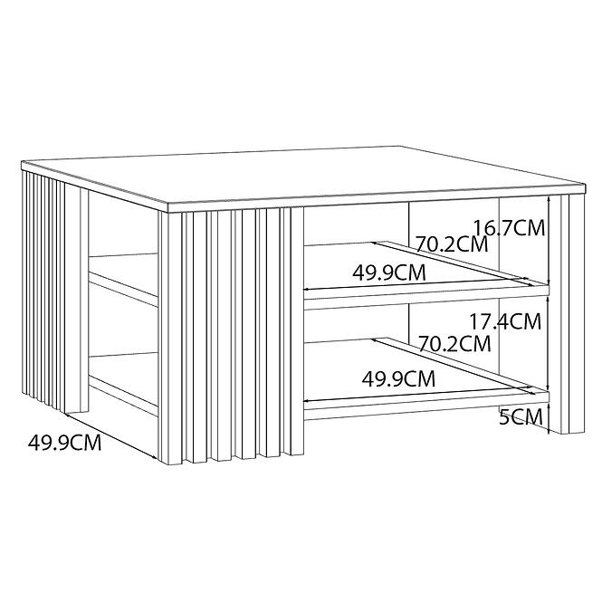 Konferenčný stolík 80x80 Zaandam dub artisan/biely