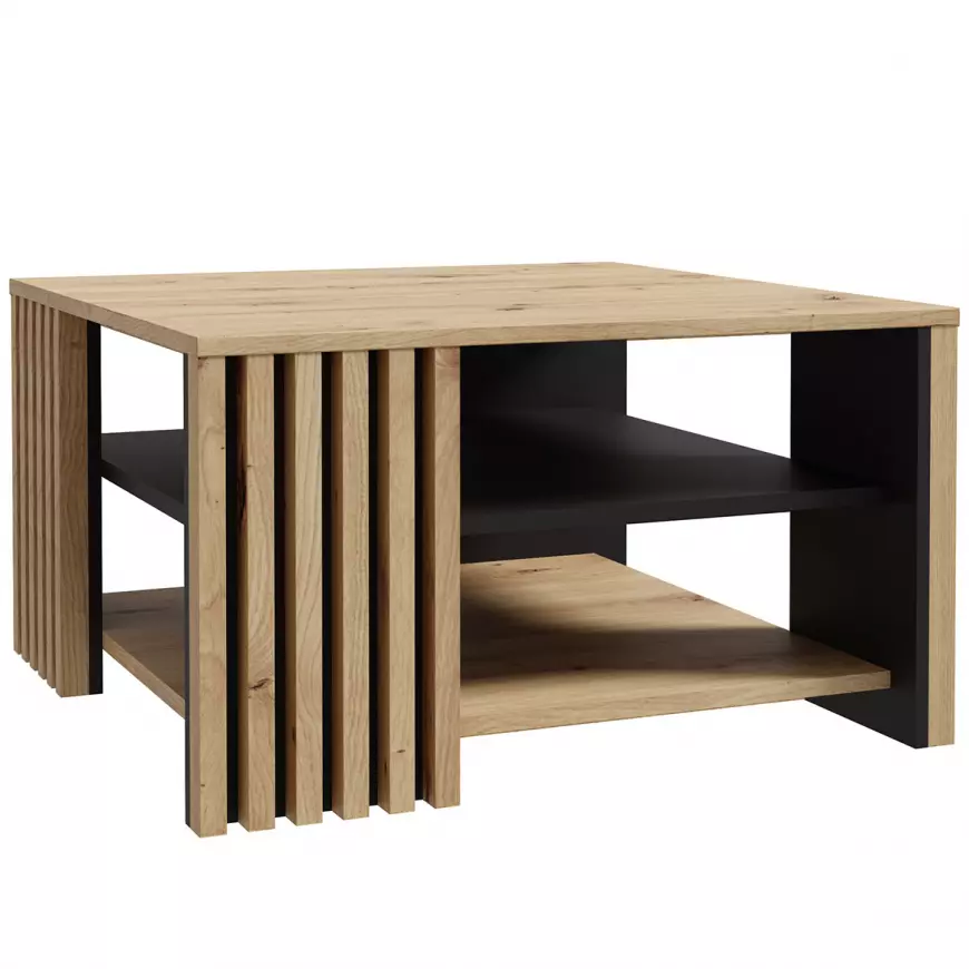 Konferenčný stolík 80x80 Zaandam dub artisan/čierna