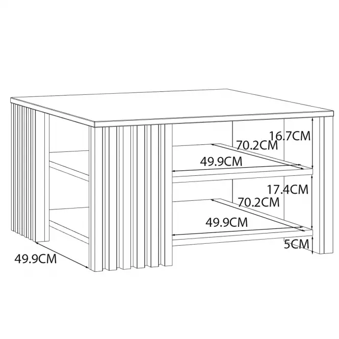 Konferenčný stolík 80x80 Zaandam dub artisan/čierna