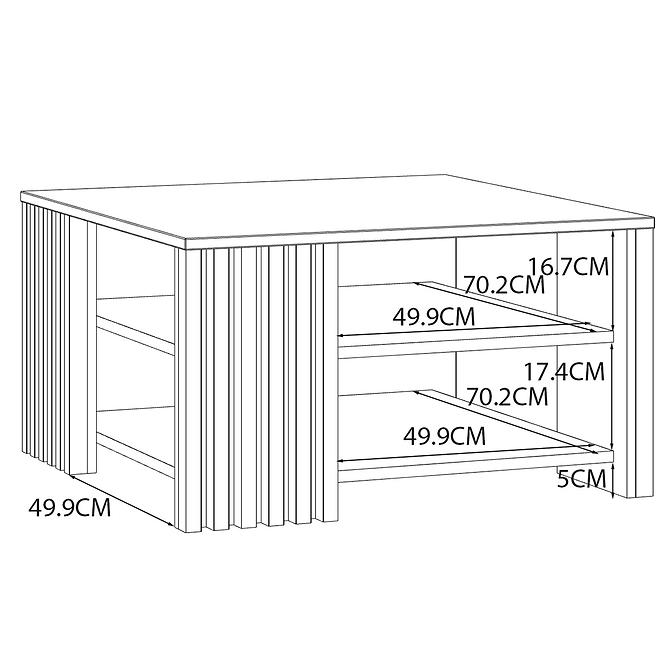 Konferenčný stolík 80x80 Zaandam dub artisan/čierna