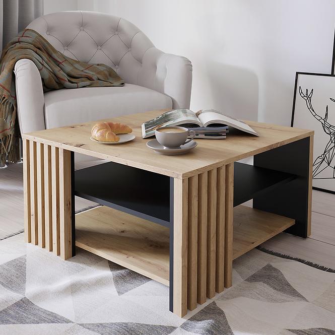 Konferenčný stolík Zaandam dub artisan/čierna