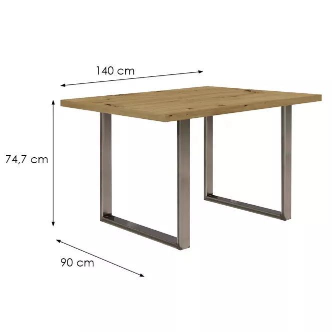 Stôl Tarazjus 140 cm TBLT441-D78-941 artisan/stal