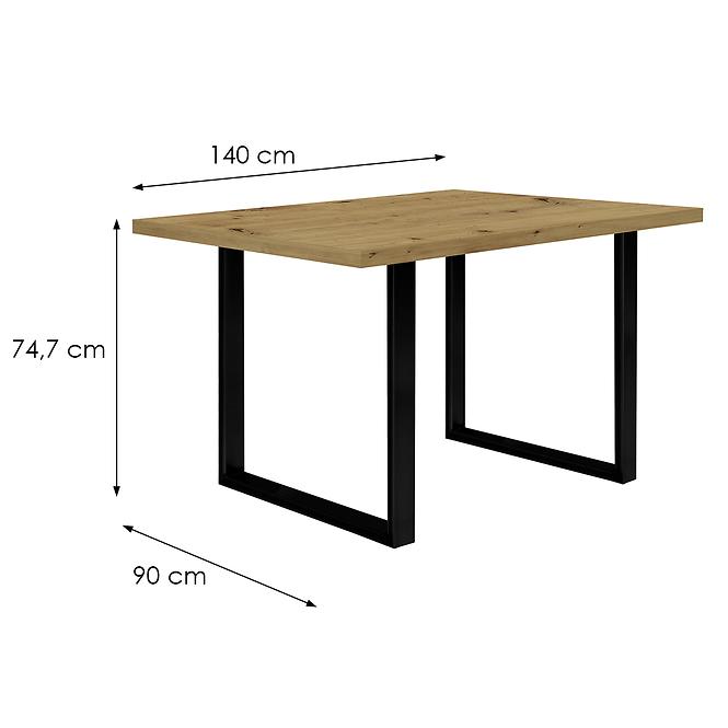 Stôl Tarazjus 140 cm TBLT441-D78-904 artisan/čierny