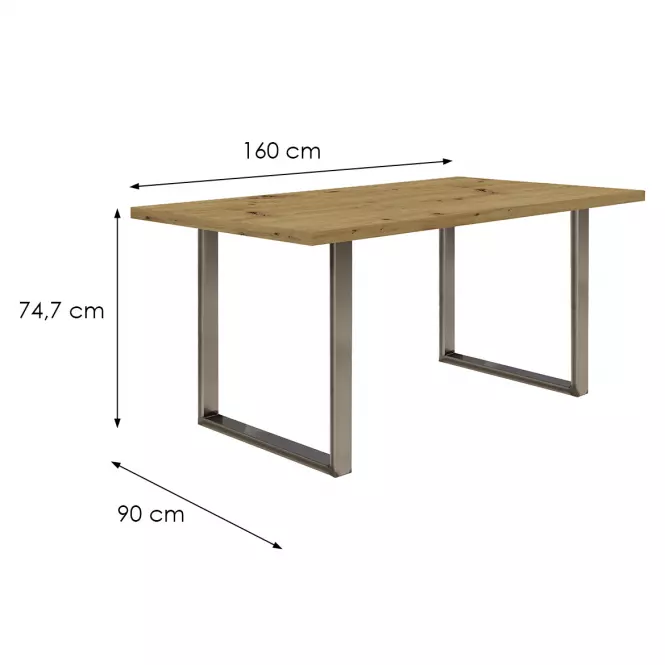 Stôl Tarazjus 160 cm TBLT442-D78-941 artisan/stal