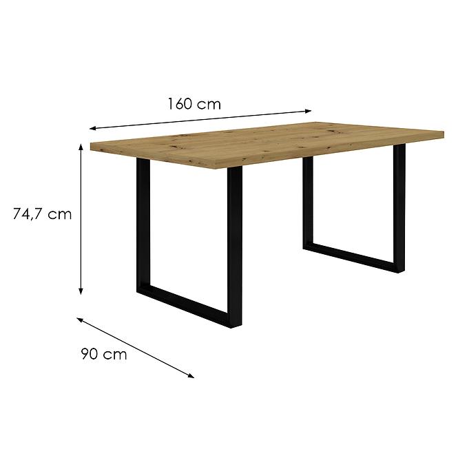 Stôl Tarazjus 160 cm TBLT442-D78-904 artisan/čierny