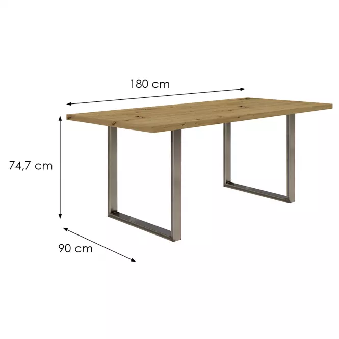 Stôl Tarazjus 180 cm TBLT443-D78-941 artisan/stal