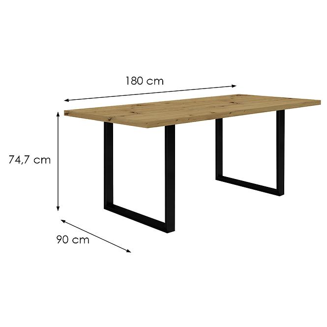 Stôl Tarazjus 180 cm TBLT443-D78-904 artisan/čierny